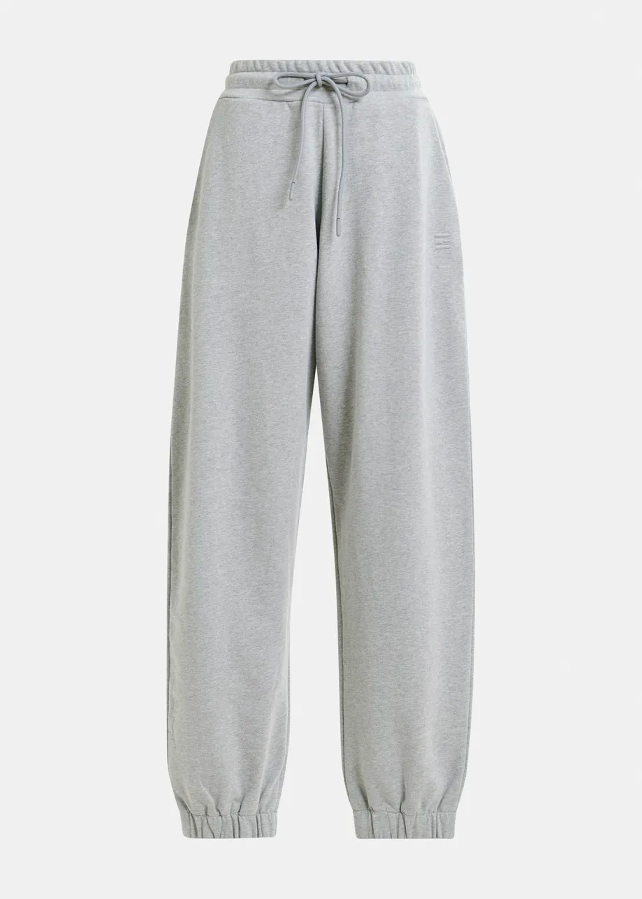 Pantalón de chándal de algodón orgánico con bordado en forma de E, gris