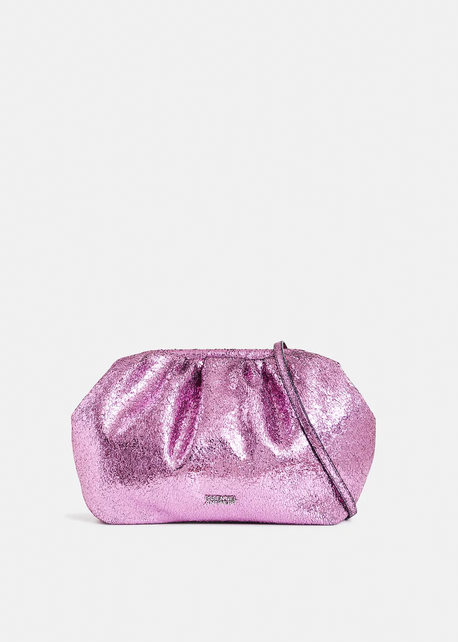 Pink faux-leather pouch