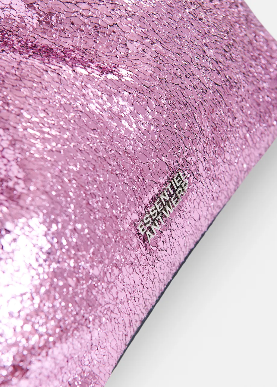 Pink faux-leather pouch