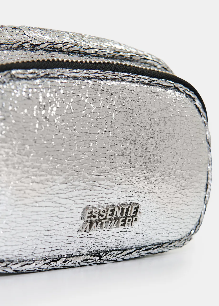 Borsa a tracolla argento metallizzato