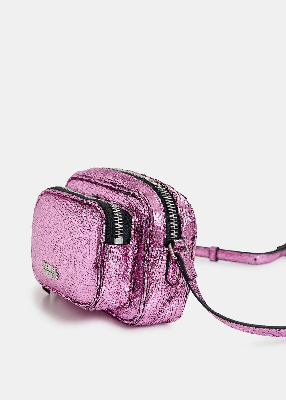 Pink metallic shoulder bag