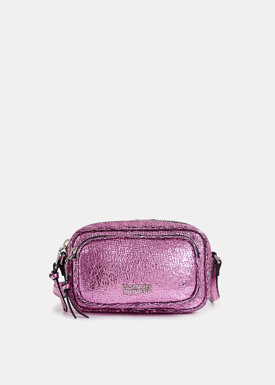 Pink metallic shoulder bag