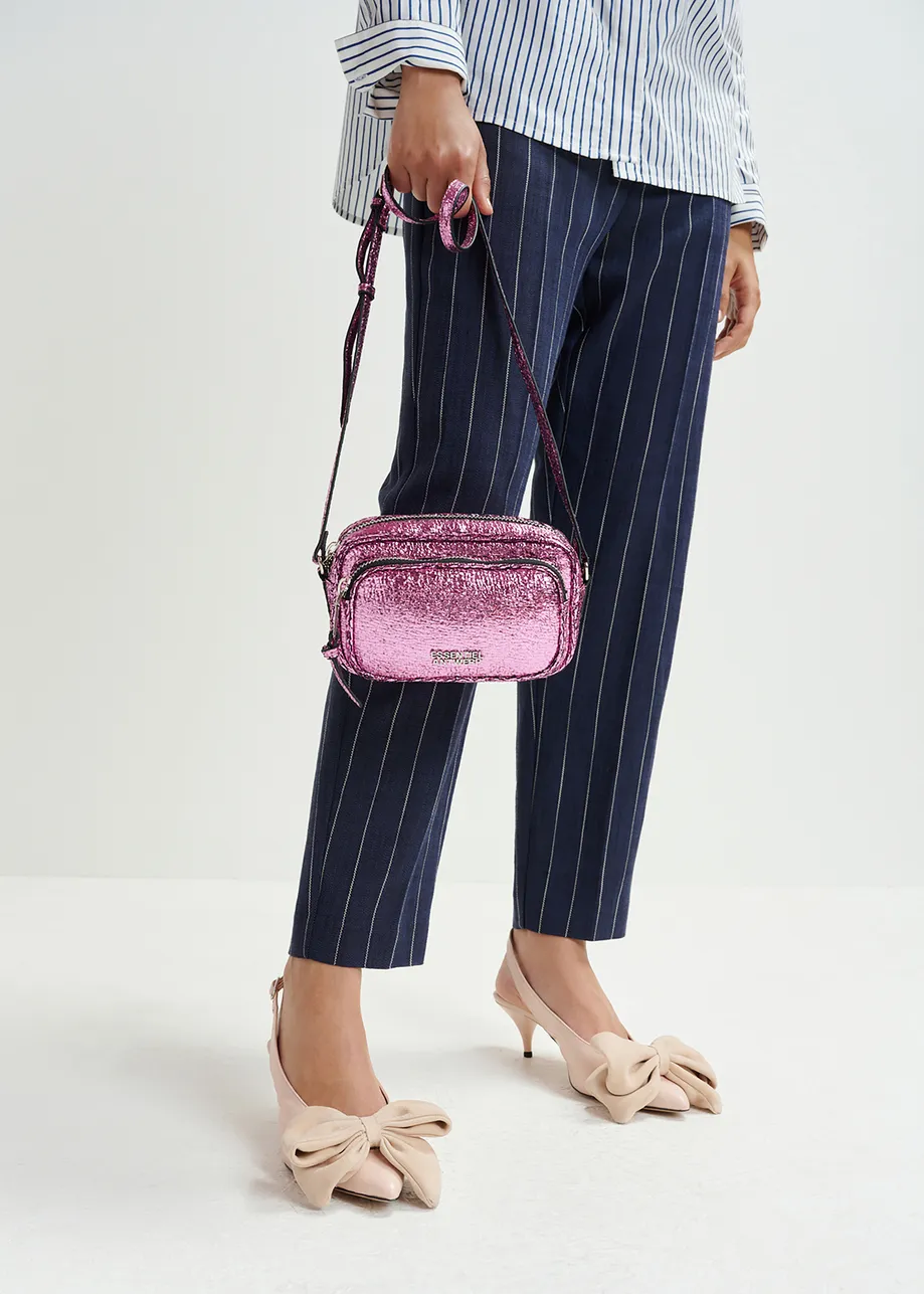 Pink metallic shoulder bag
