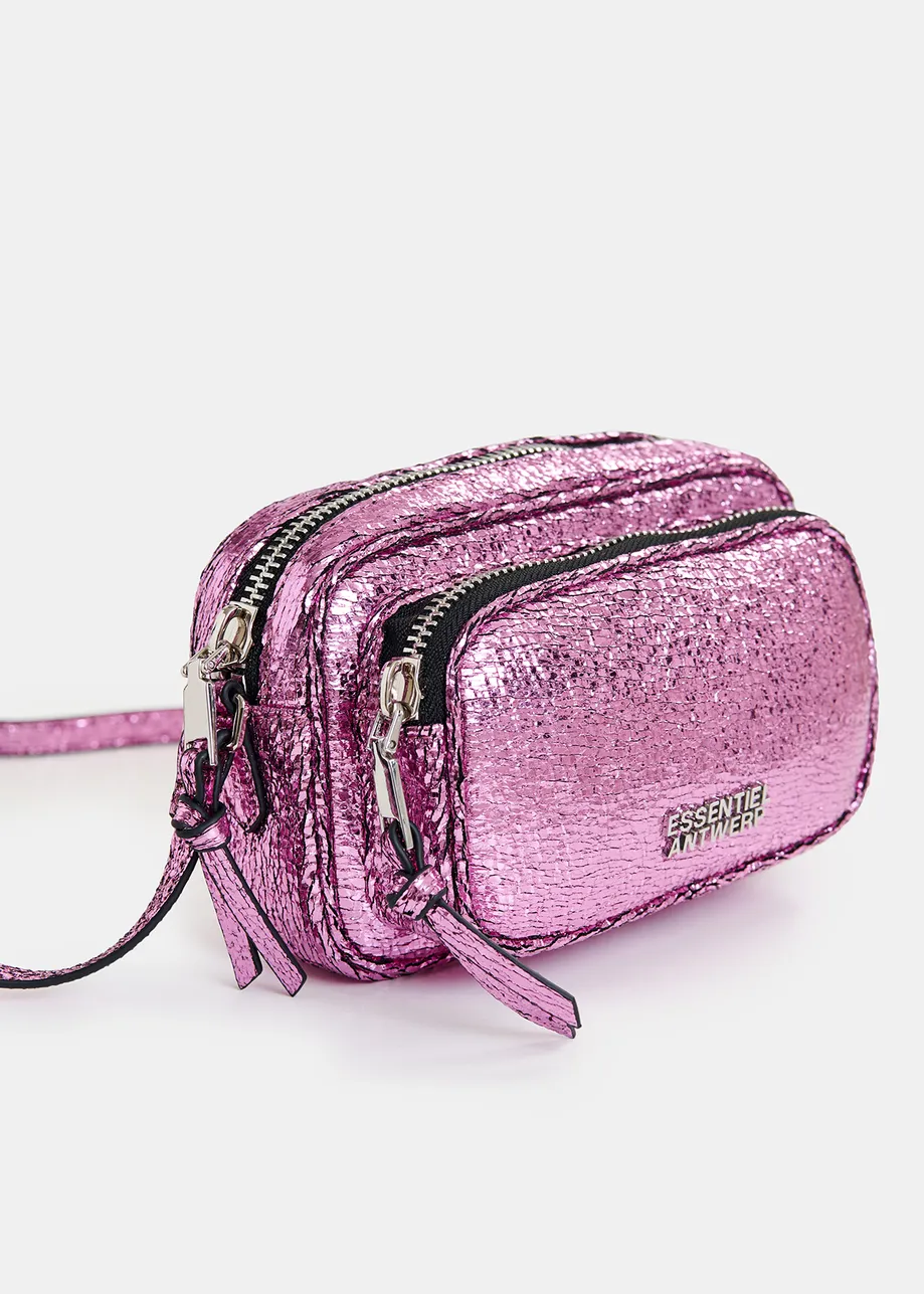 Pink metallic shoulder bag