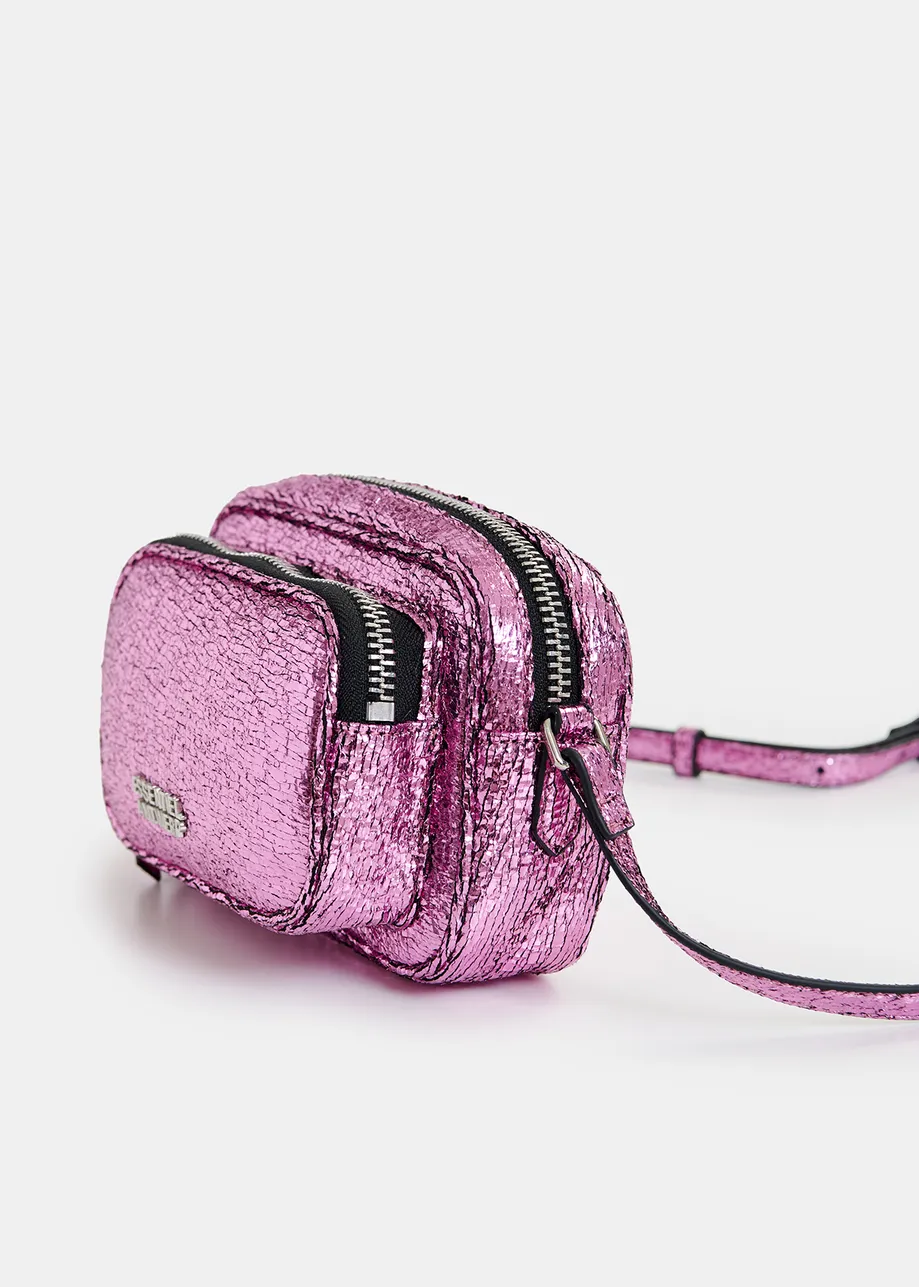 Pink metallic shoulder bag