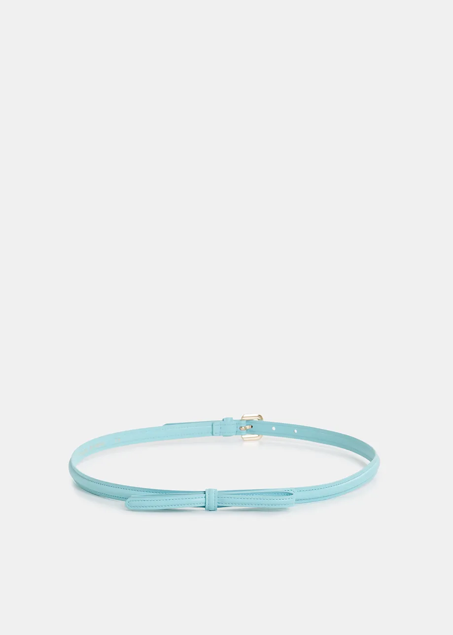 Light blue thin belt with bow detail