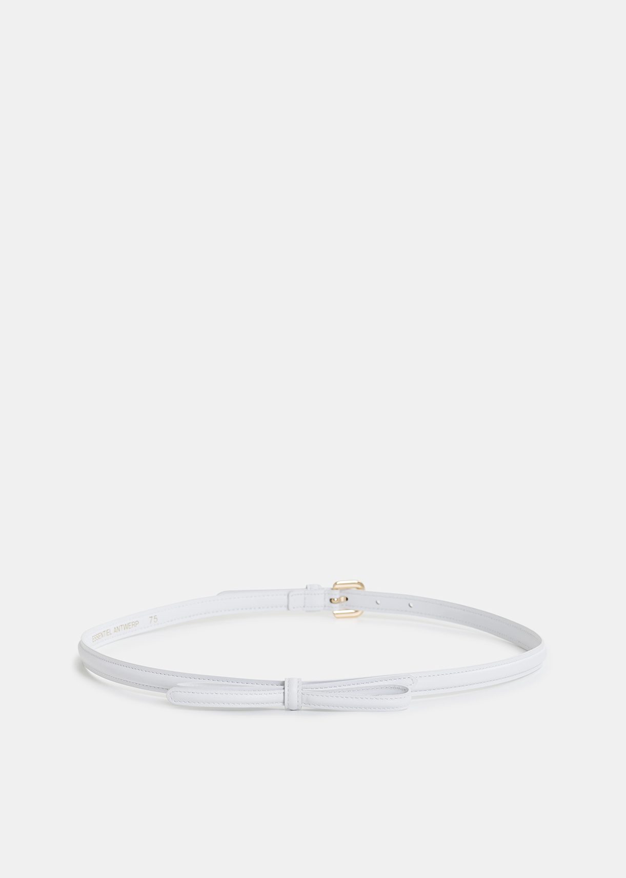 white skinny belt