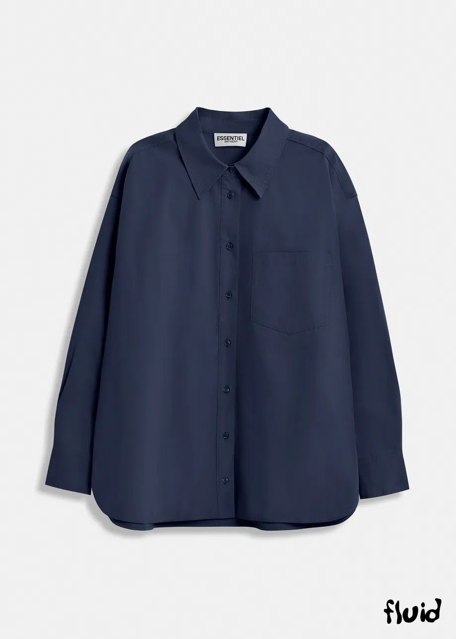 Dark blue cotton shirt