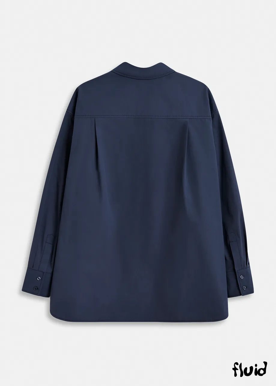 Dark blue cotton shirt