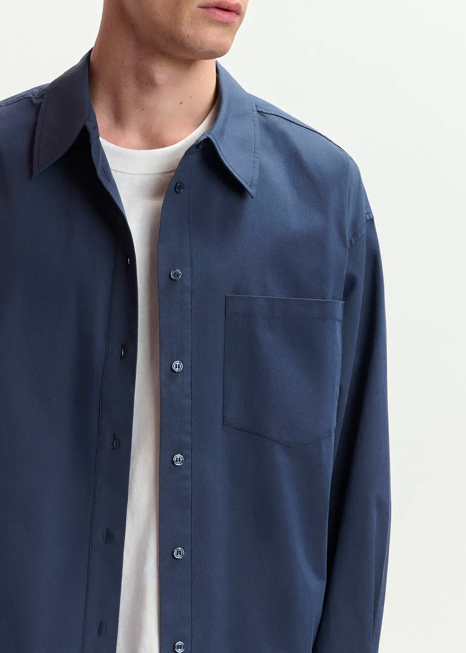 Dark blue cotton shirt