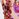 Abito midi in seta con stampa floreale rosa e viola e volant