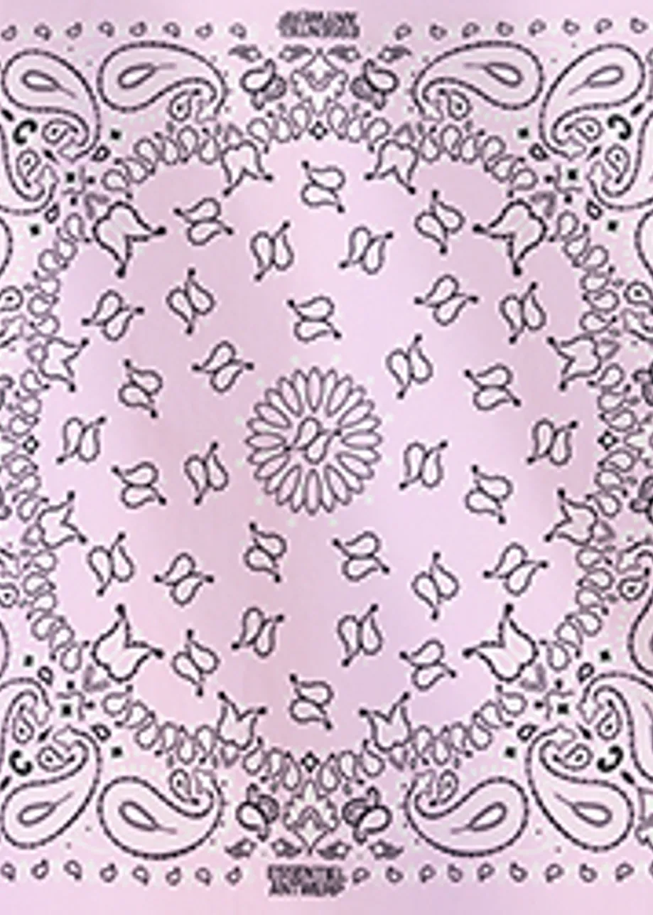 Lilac and black bandana print scarf