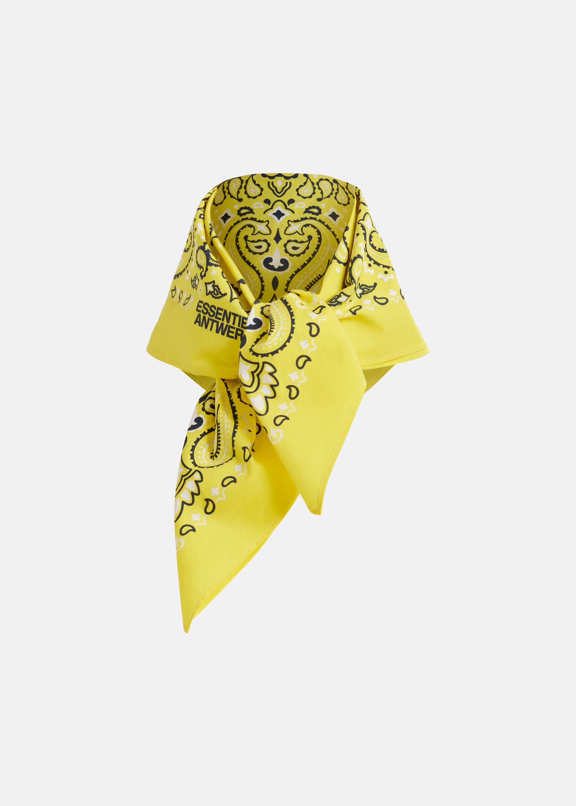 Yellow and black bandana print scarf | Essentiel Antwerp Spain