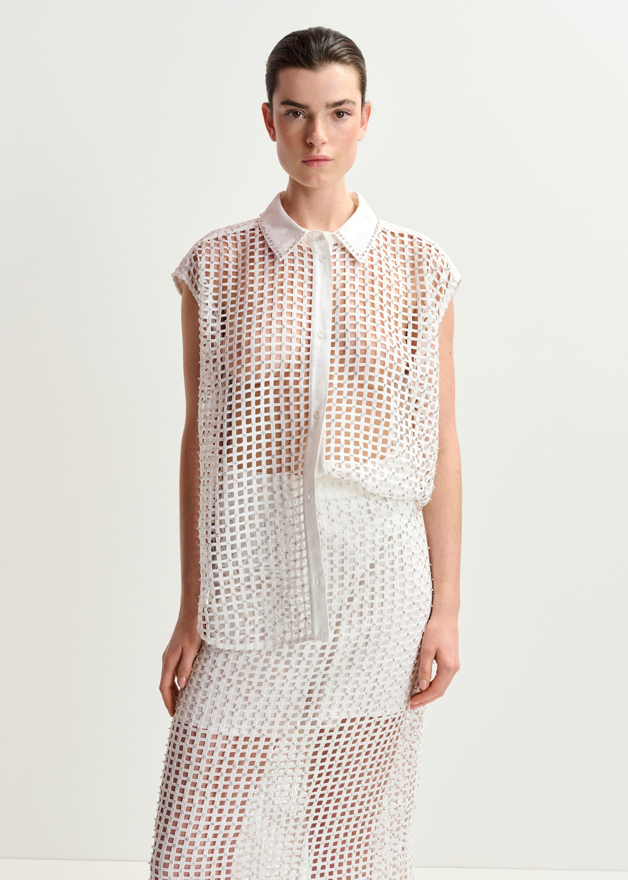 ◇NIEEH◇ BLOCK SKIRT_WHITE Women's Neve Skirt in Akoya Pearl | Brochu Walker