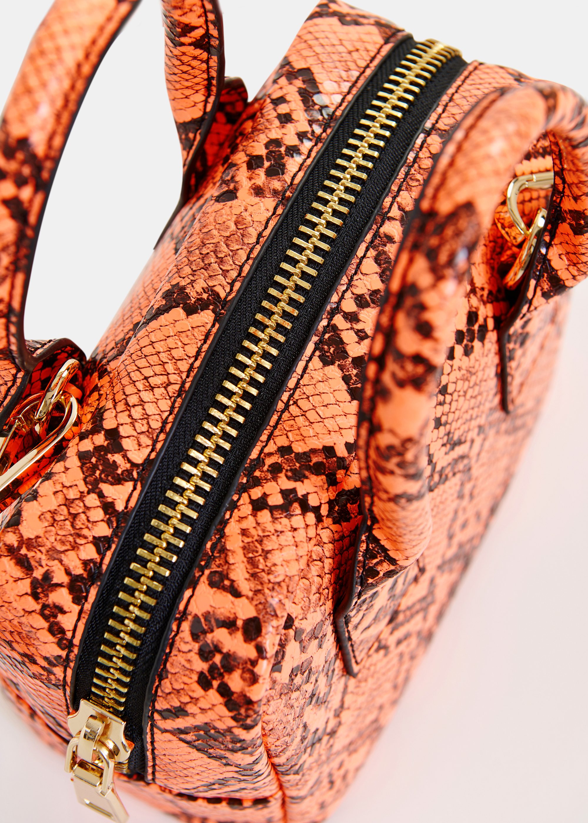 Orange and black snake print mini bag | Essentiel Antwerp Europe
