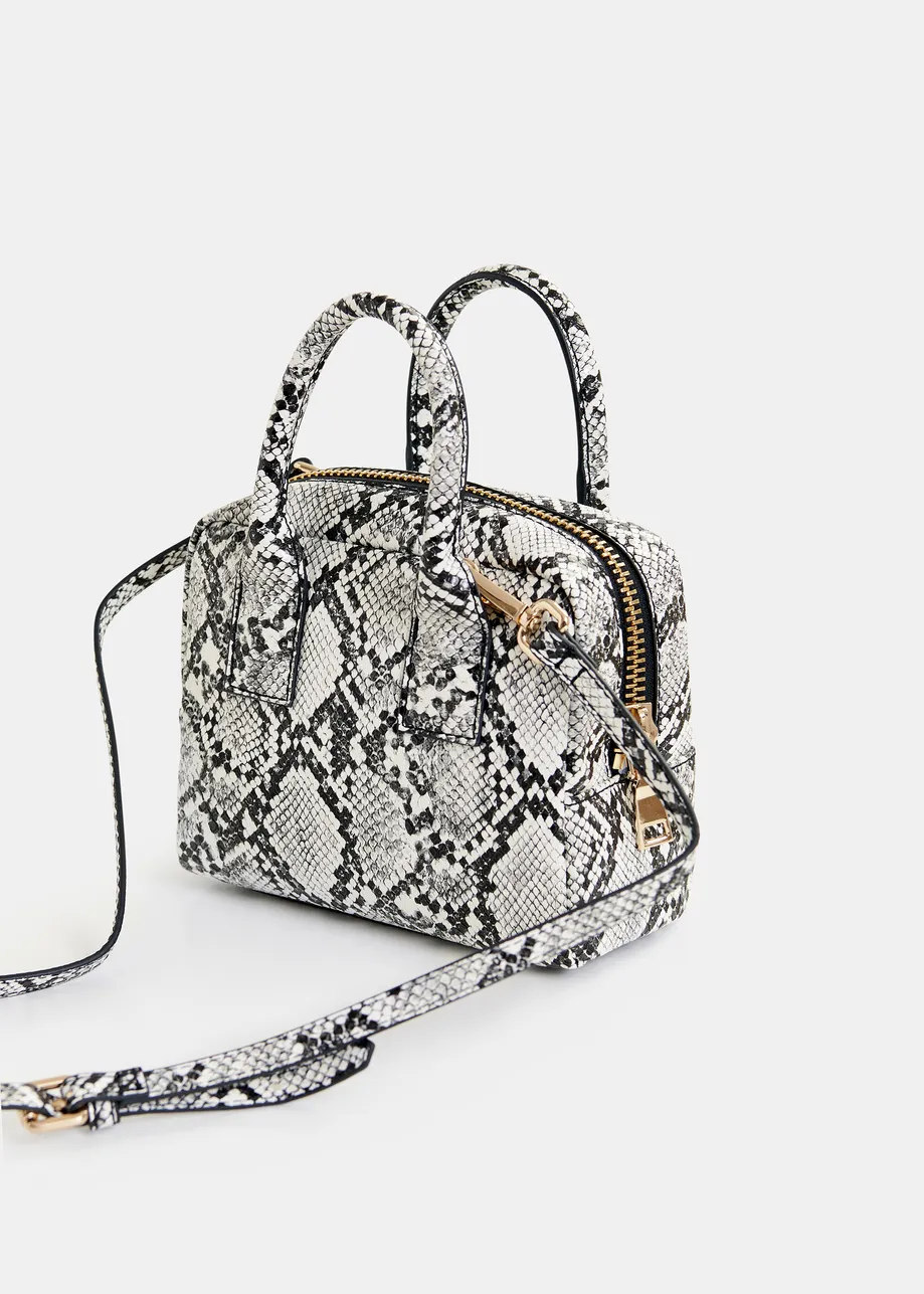 Off-white and black snake print mini bag