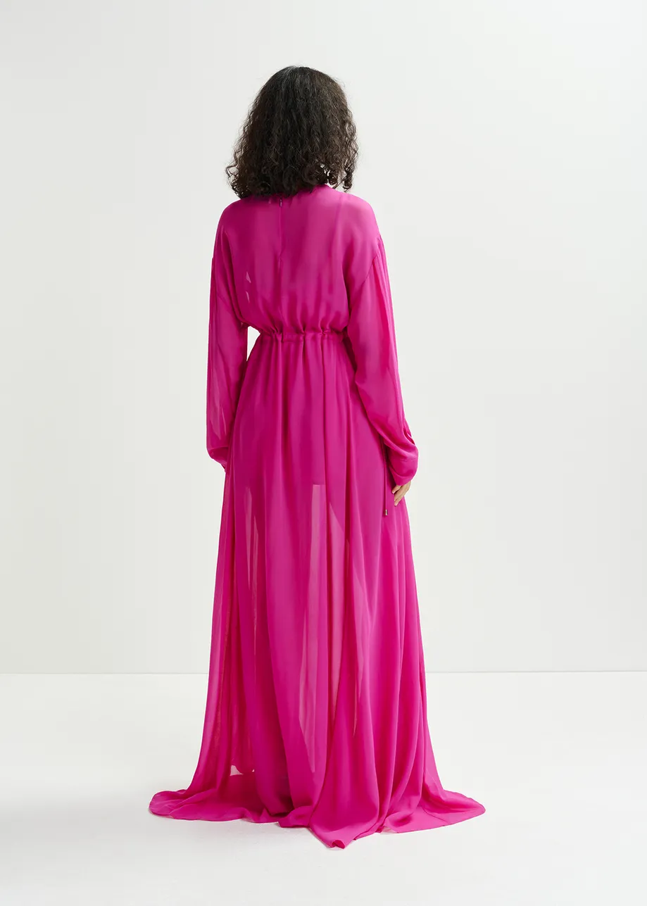 Robe longue rose