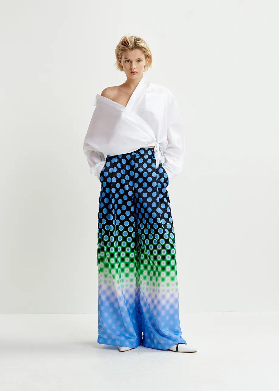 White cotton wrap-effect blouse