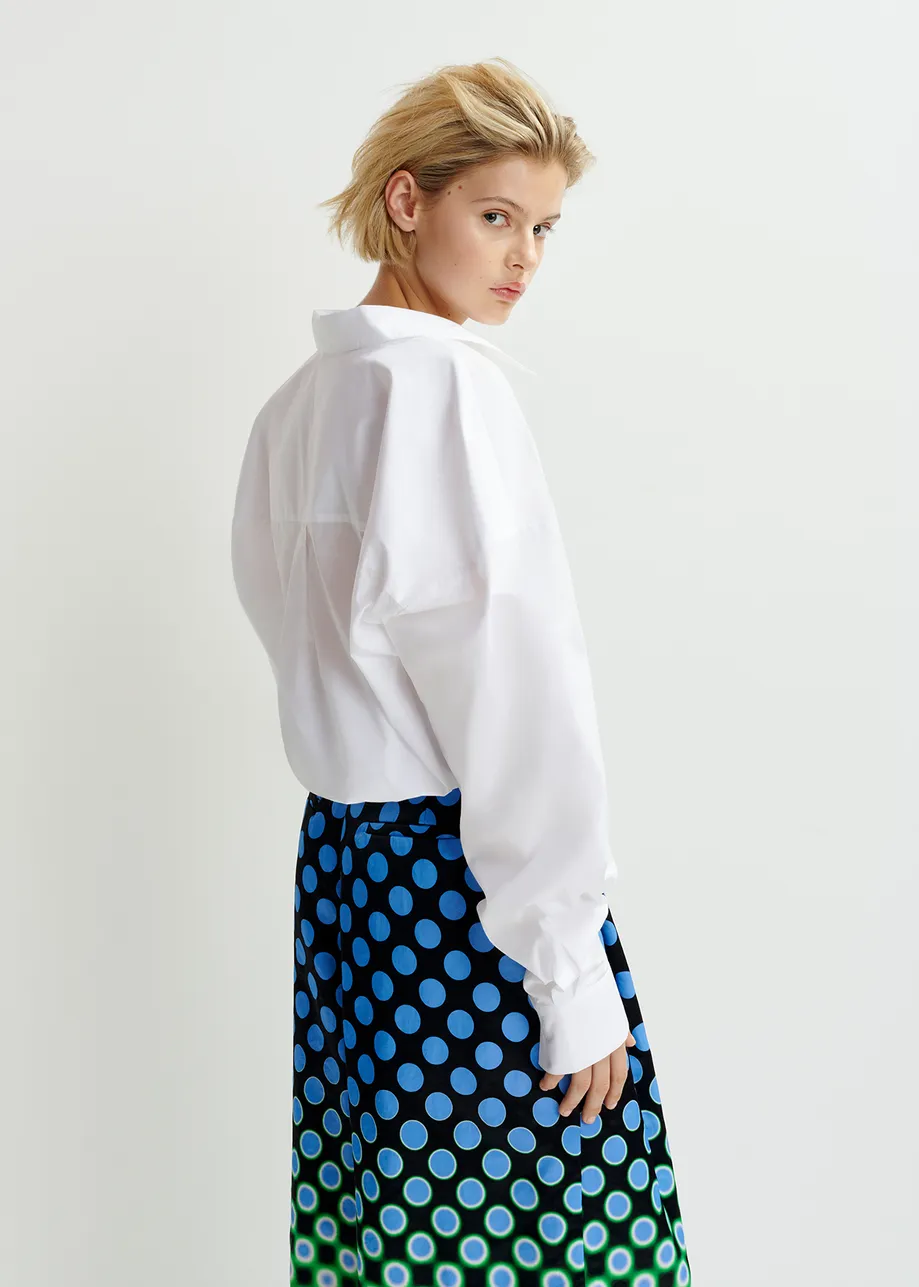 White cotton wrap-effect blouse