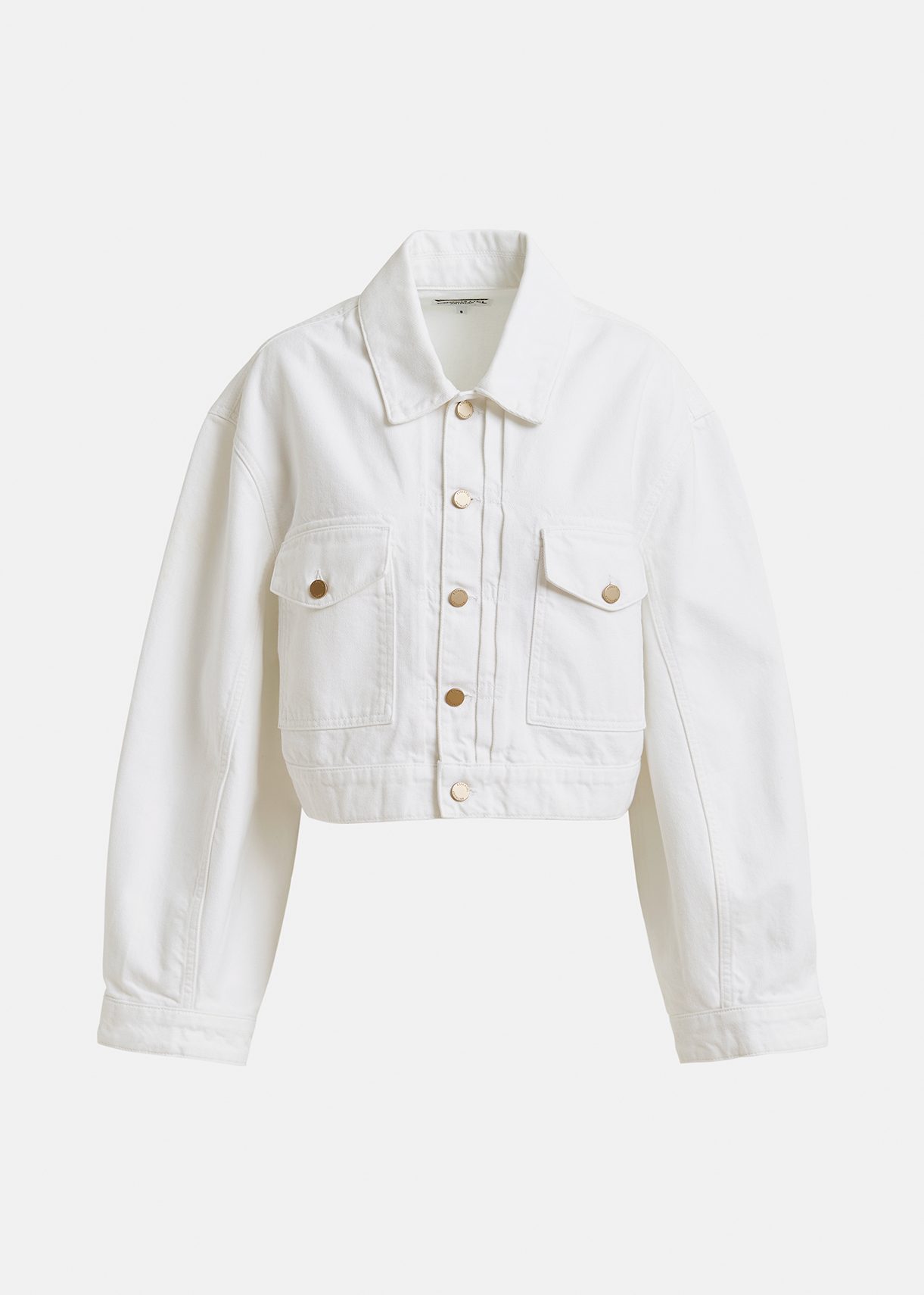 Off-white cropped denim jacket | Essentiel Antwerp Europe