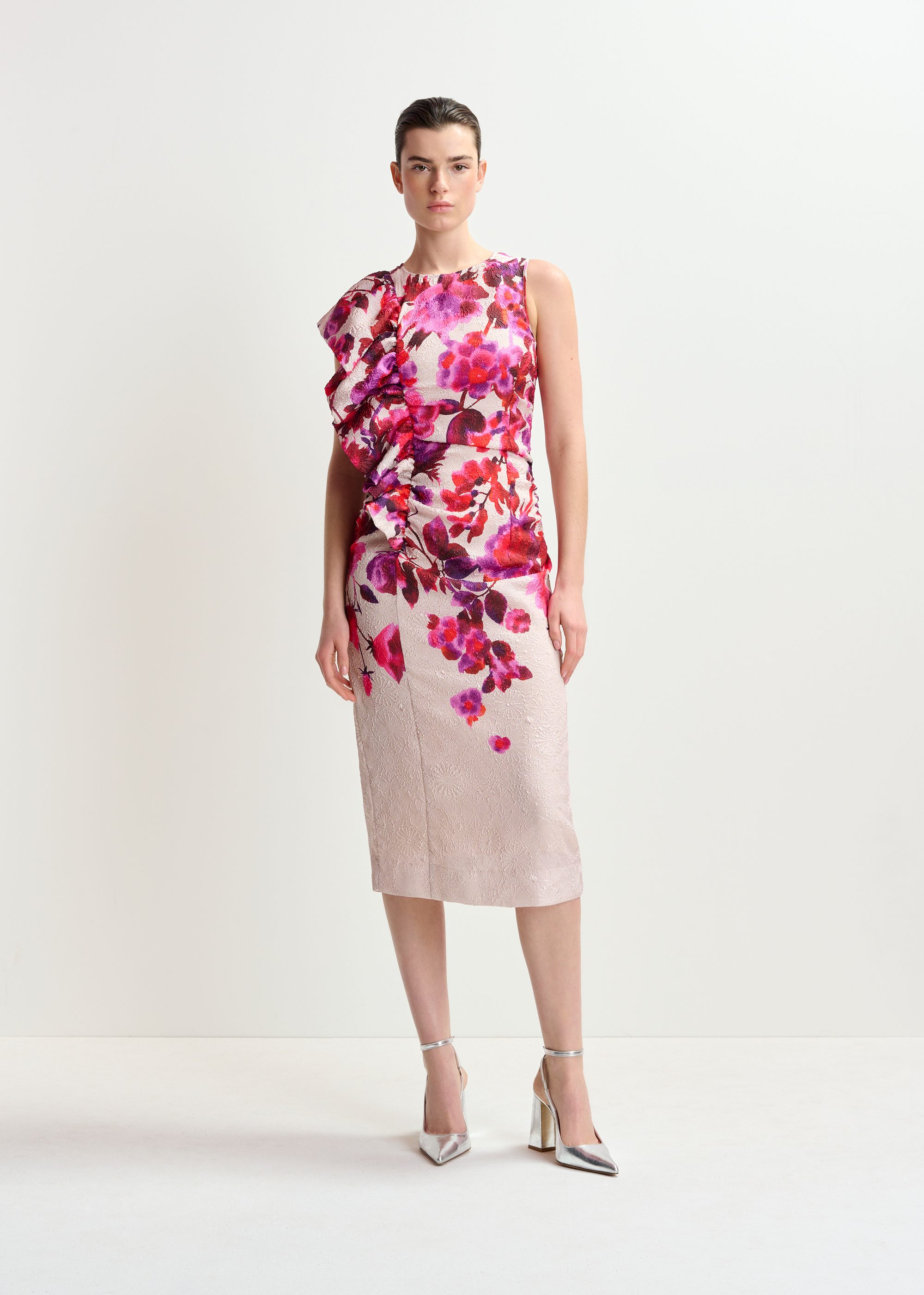 ワンピース ESSENTIEL ANTWERP HAYLEIGH ASYMMETRICAL DRESS Pink midi-length dress | Essentiel Antwerp Belgium