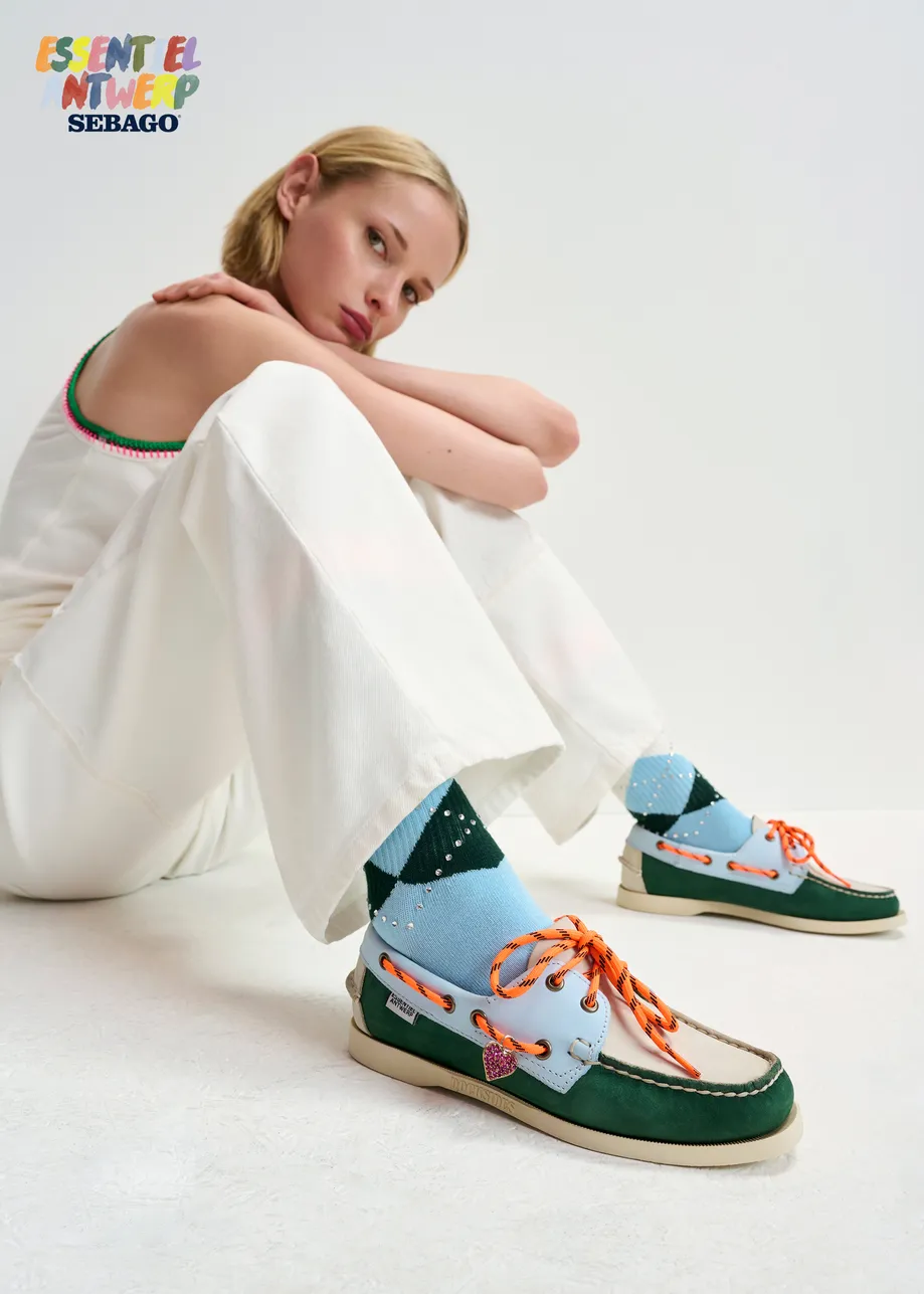 Chaussures bateau multicolores - collaboration avec Sebago