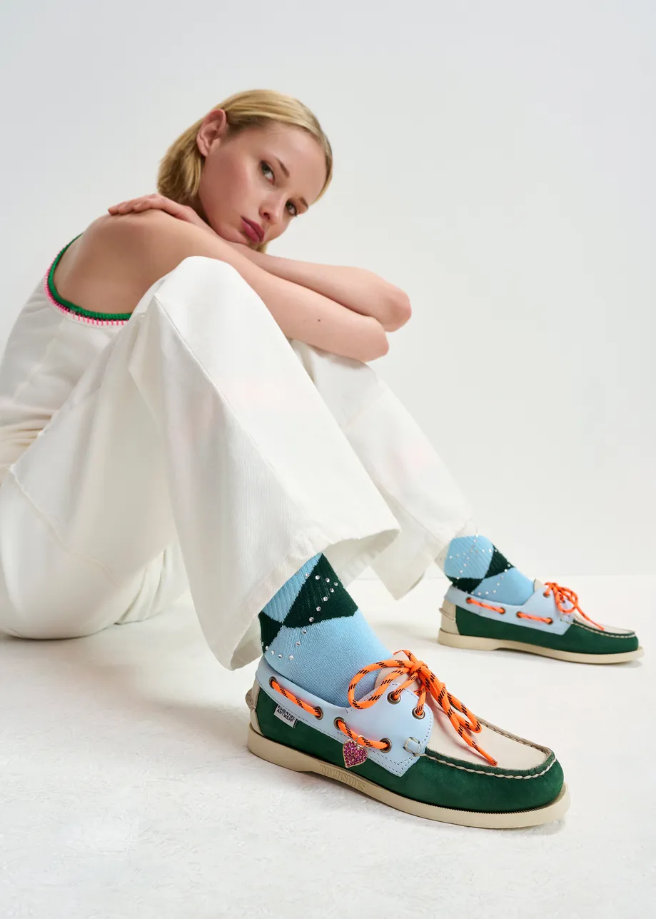 Chaussures bateau multicolores - collaboration avec Sebago