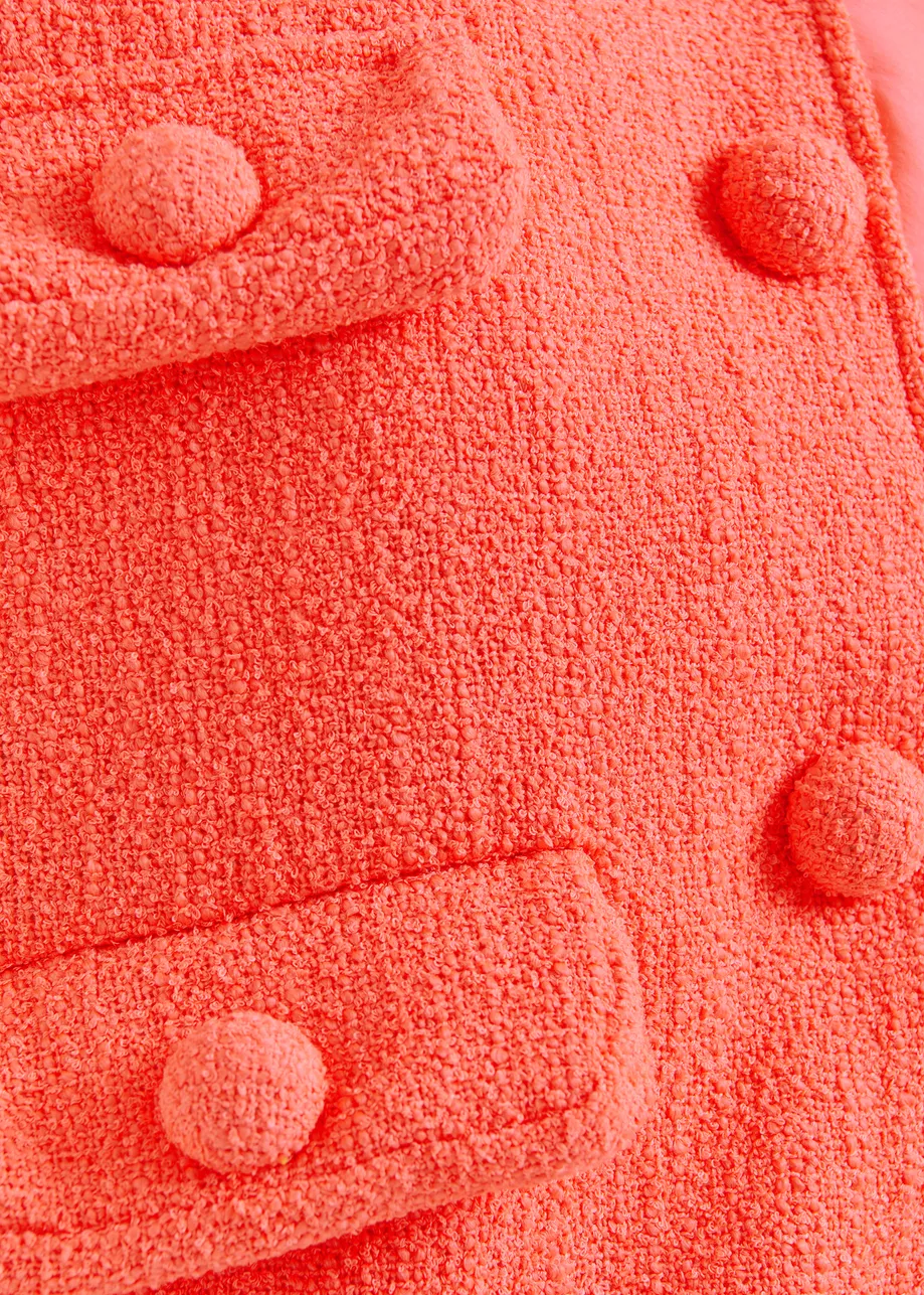 Veste oversize corail à manches 3/4 volumineuses