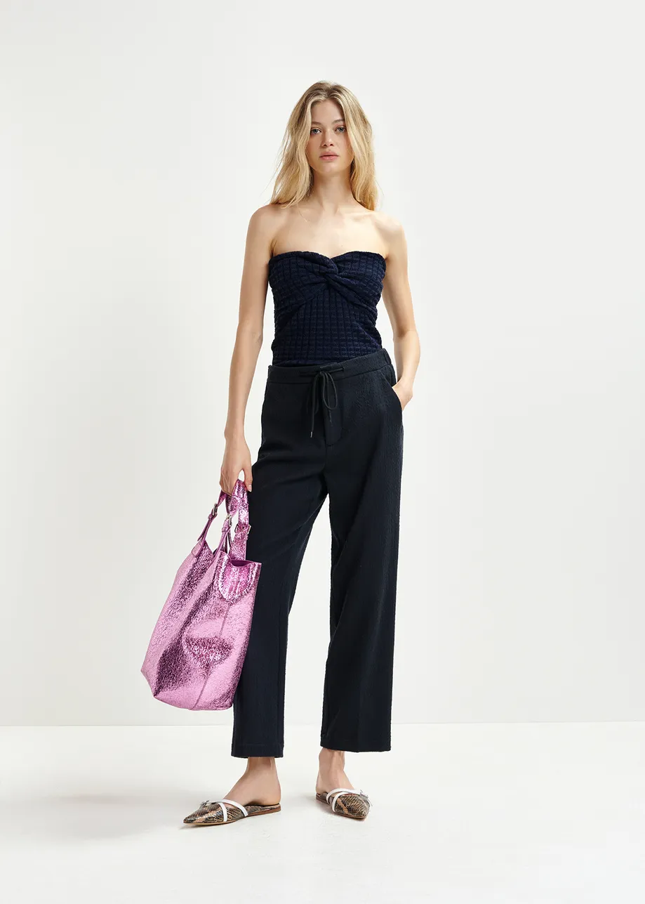 Pantalones de mezcla de algodón orgánico, negro