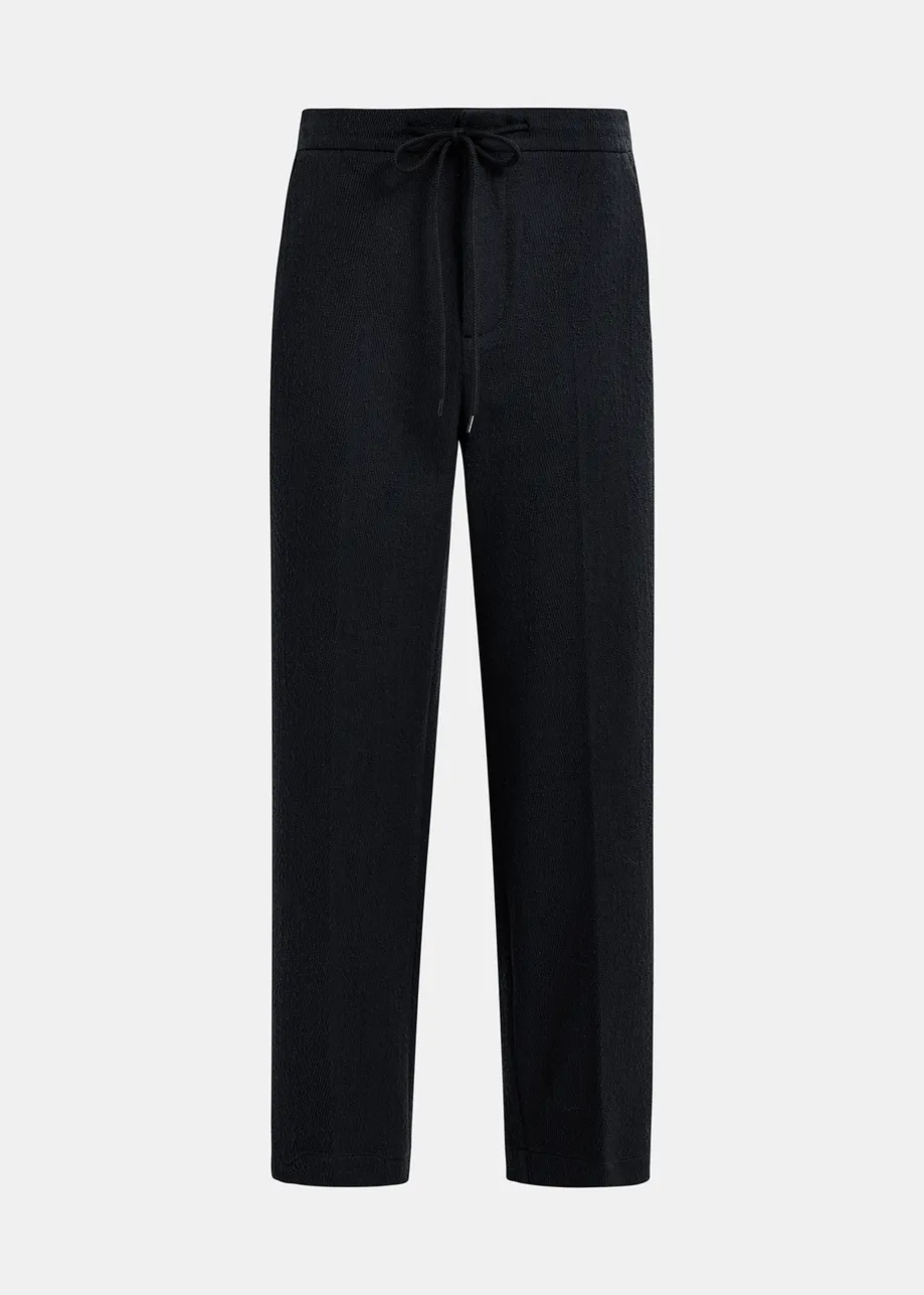 Black organic cotton blend pants