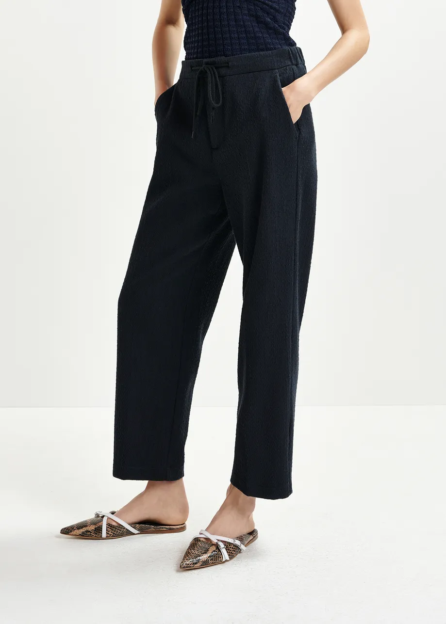 Pantalon noir en coton bio mélangé