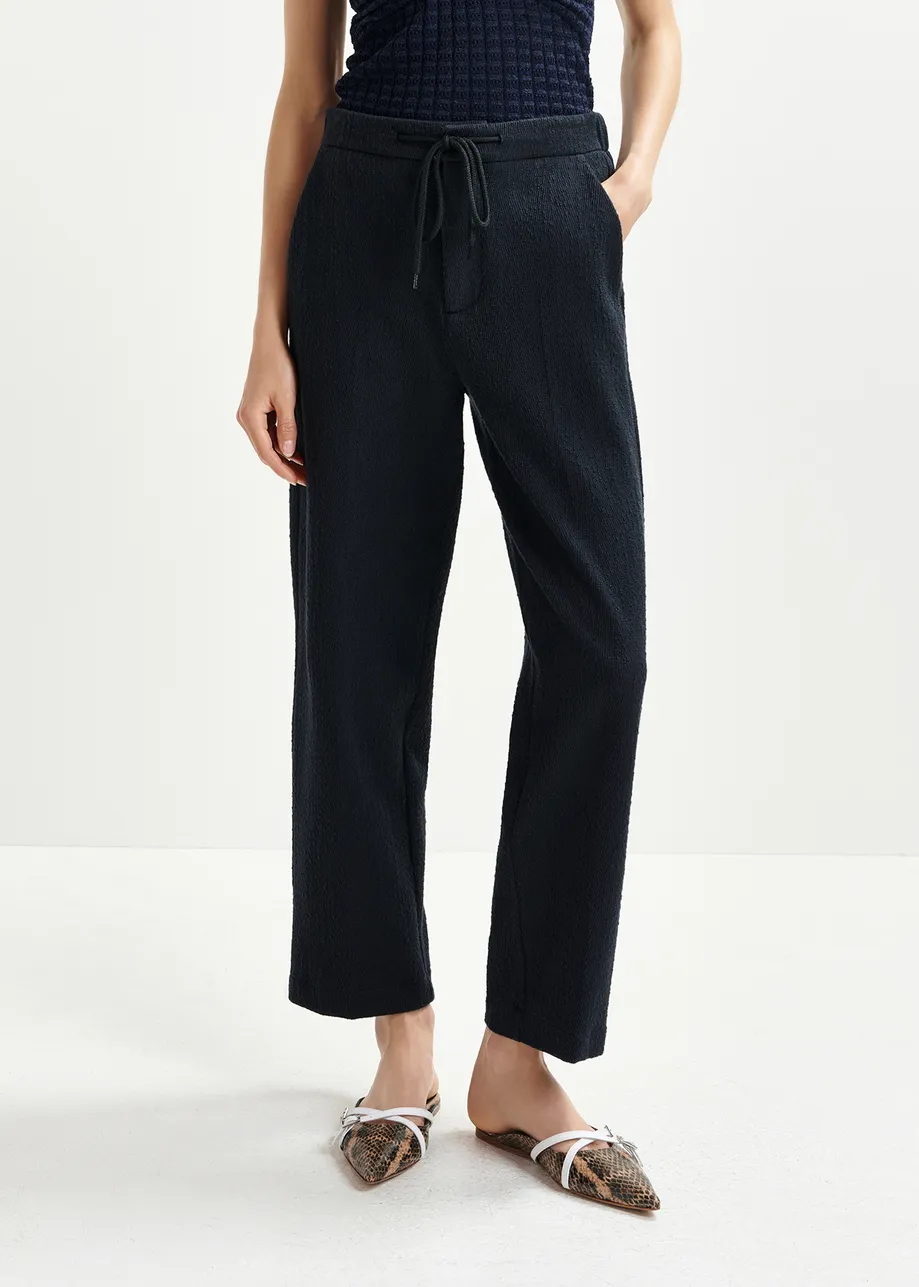 Pantalon noir en coton bio mélangé