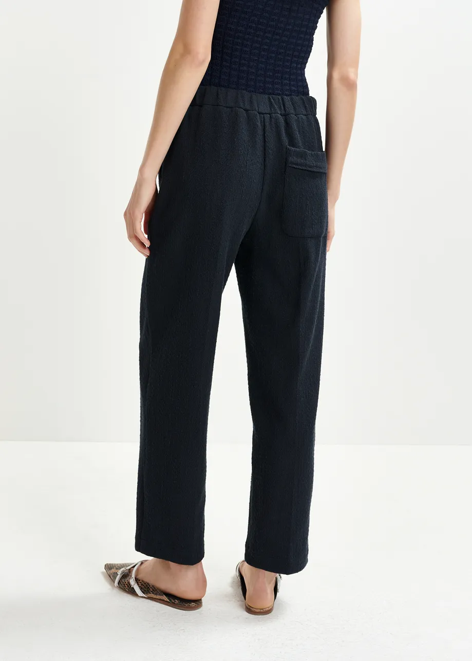 Pantalon noir en coton bio mélangé