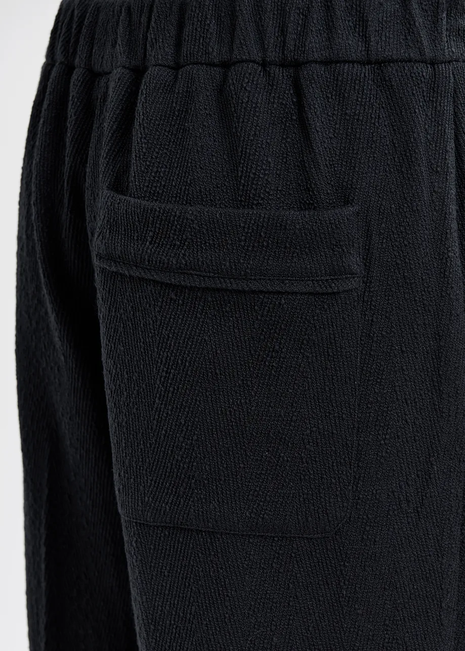 Black organic cotton blend pants