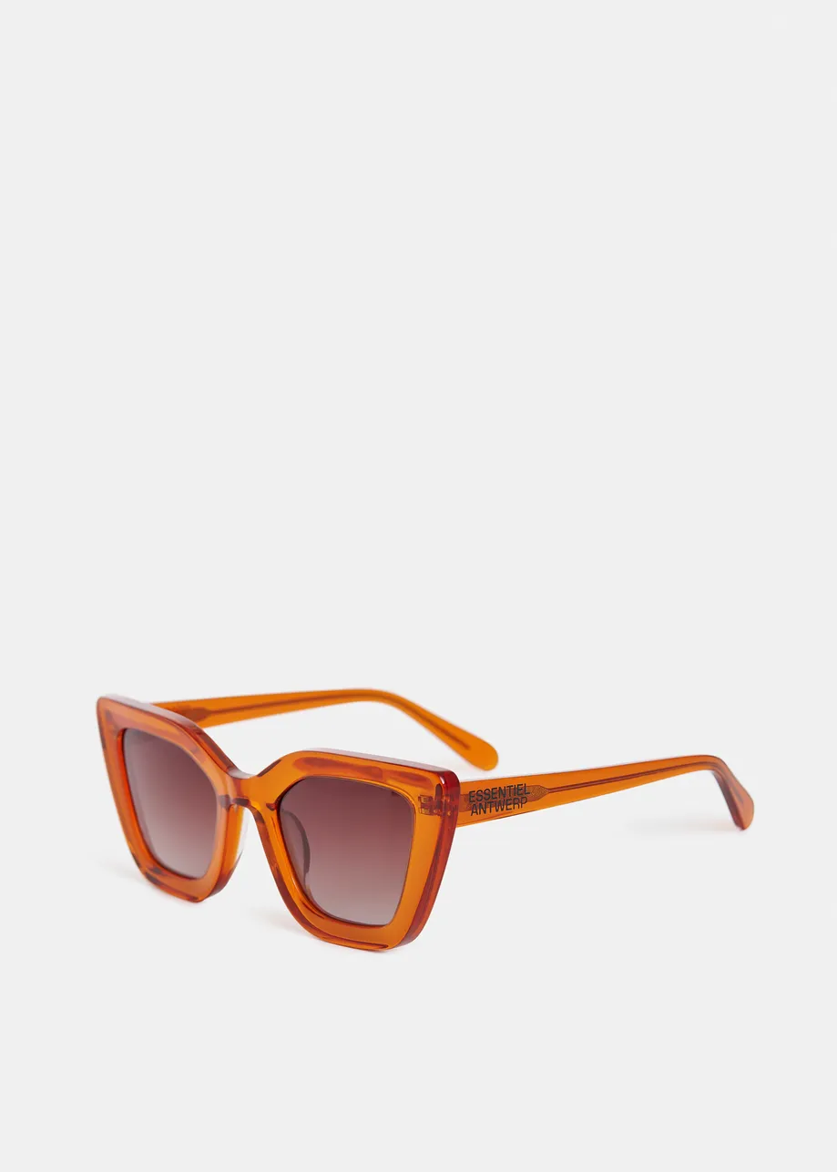 Oranje cat-eye zonnebril