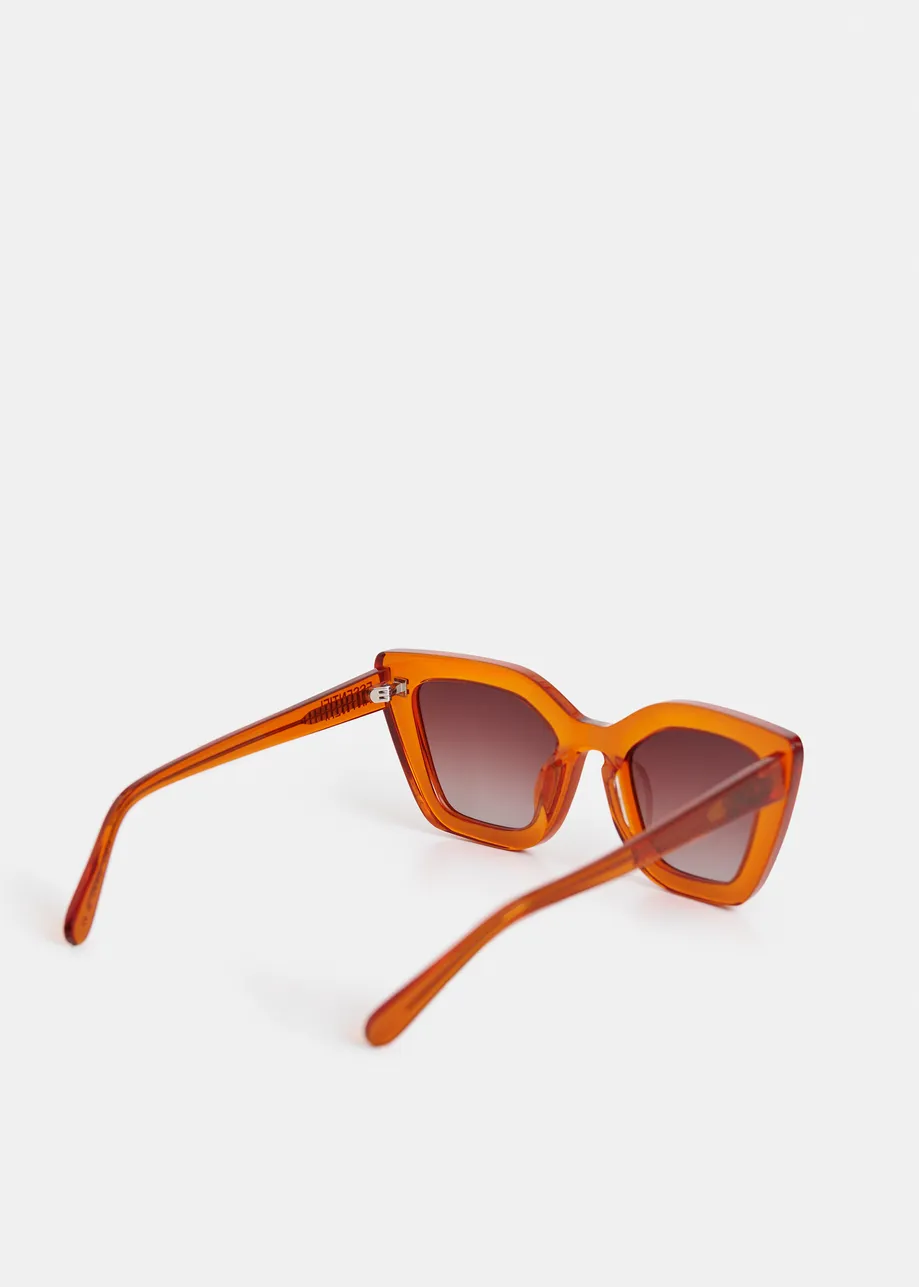 Oranje cat-eye zonnebril
