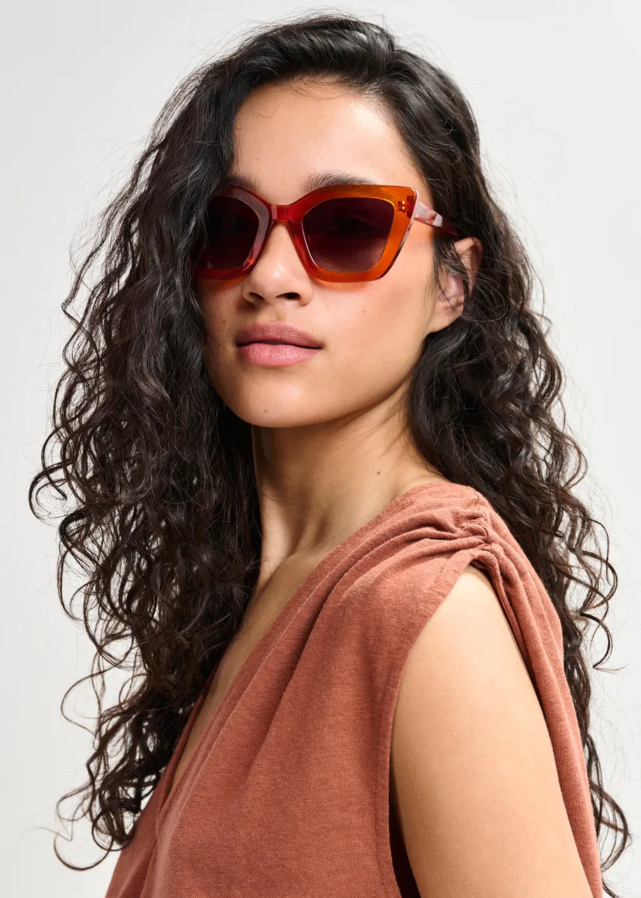 Orange cat eye sunglasses