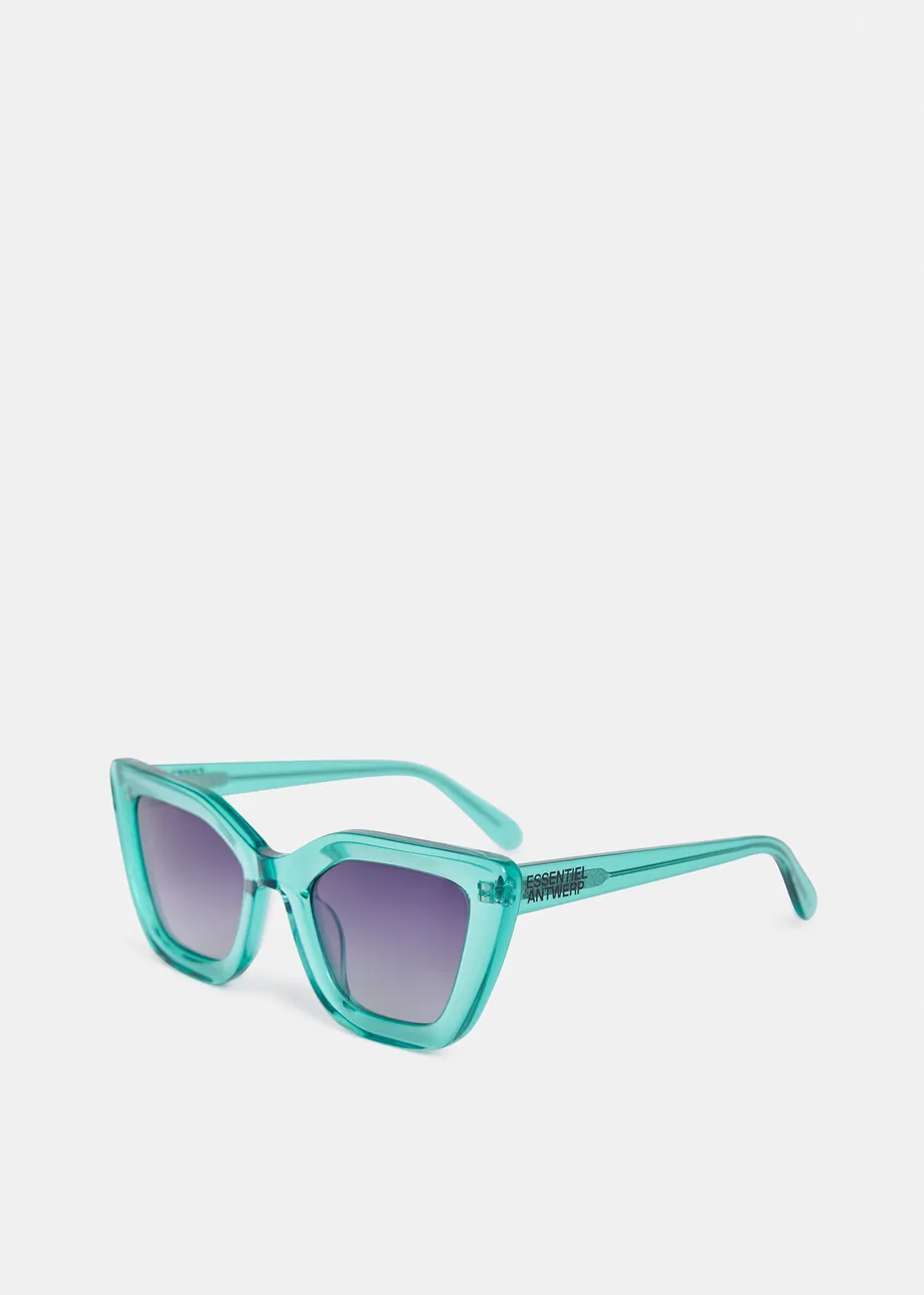 Blauwe cat-eye zonnebril