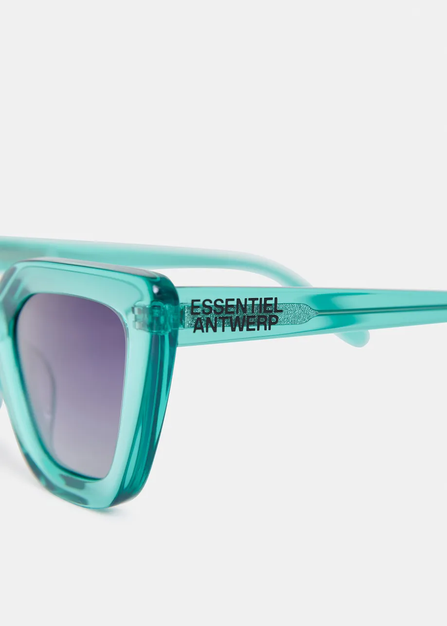 Blauwe cat-eye zonnebril