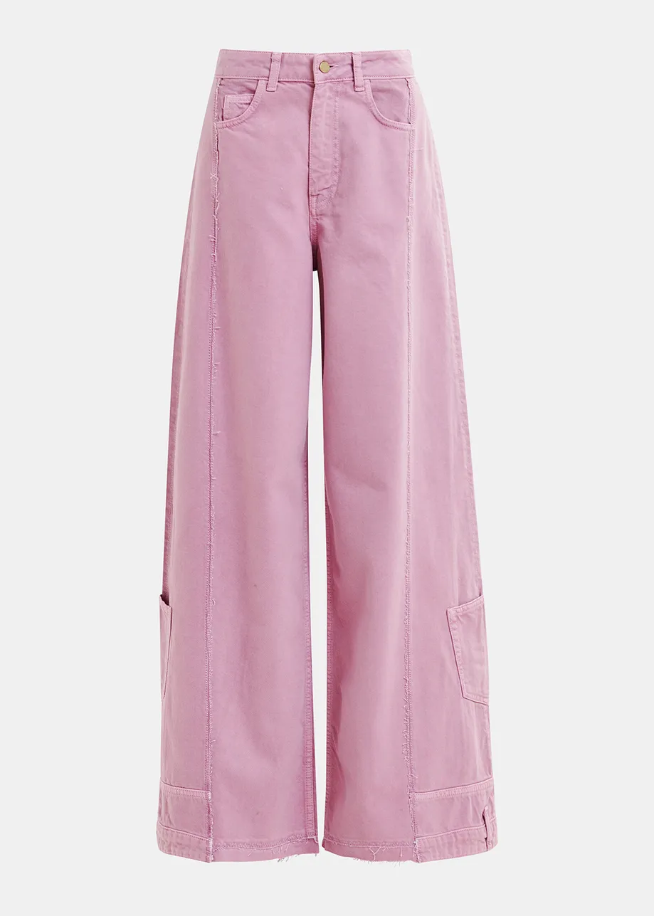 Mauve wide-leg jeans