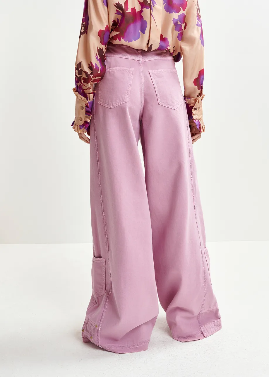 Mauve wide-leg jeans