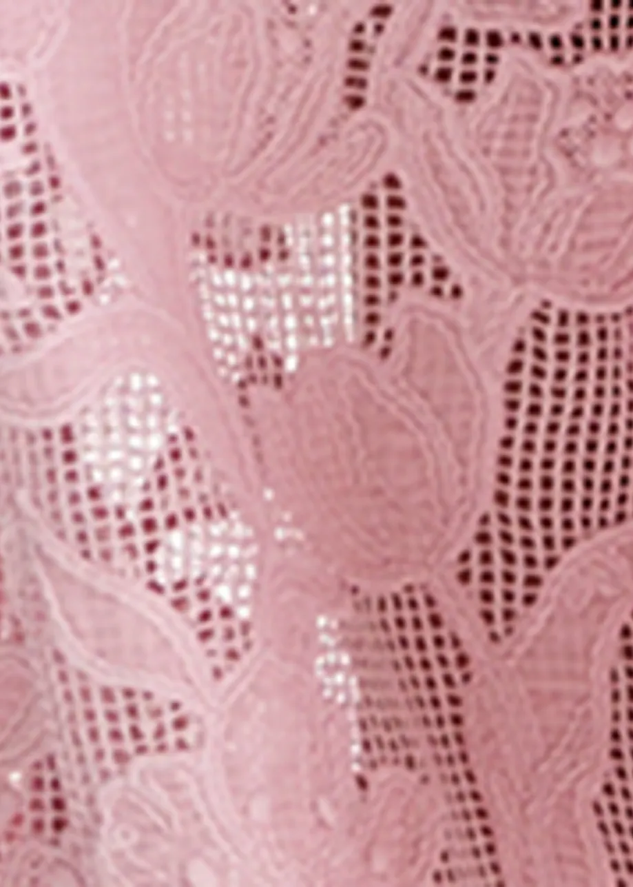 Light pink lace wide-leg pants