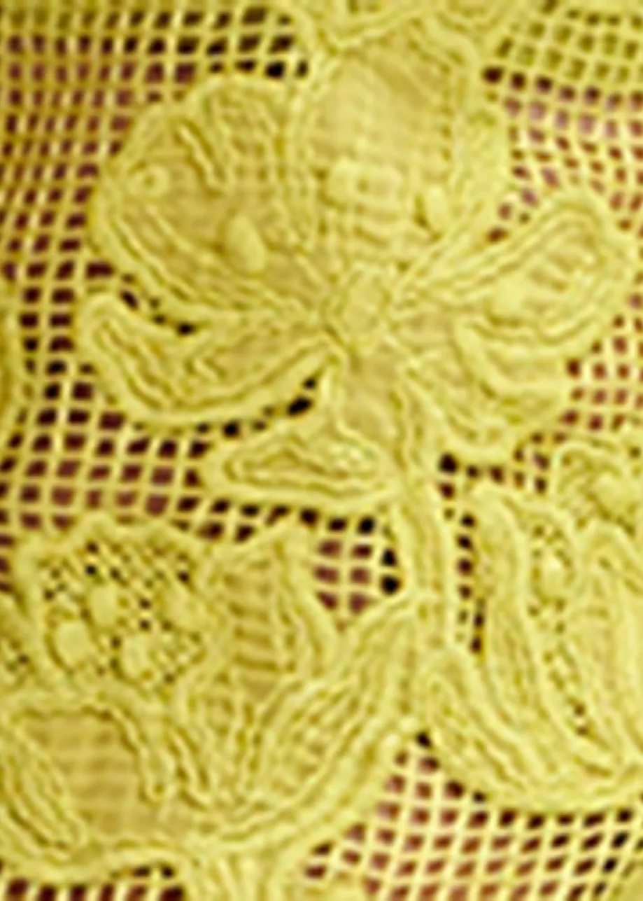Yellow lace wide-leg pants