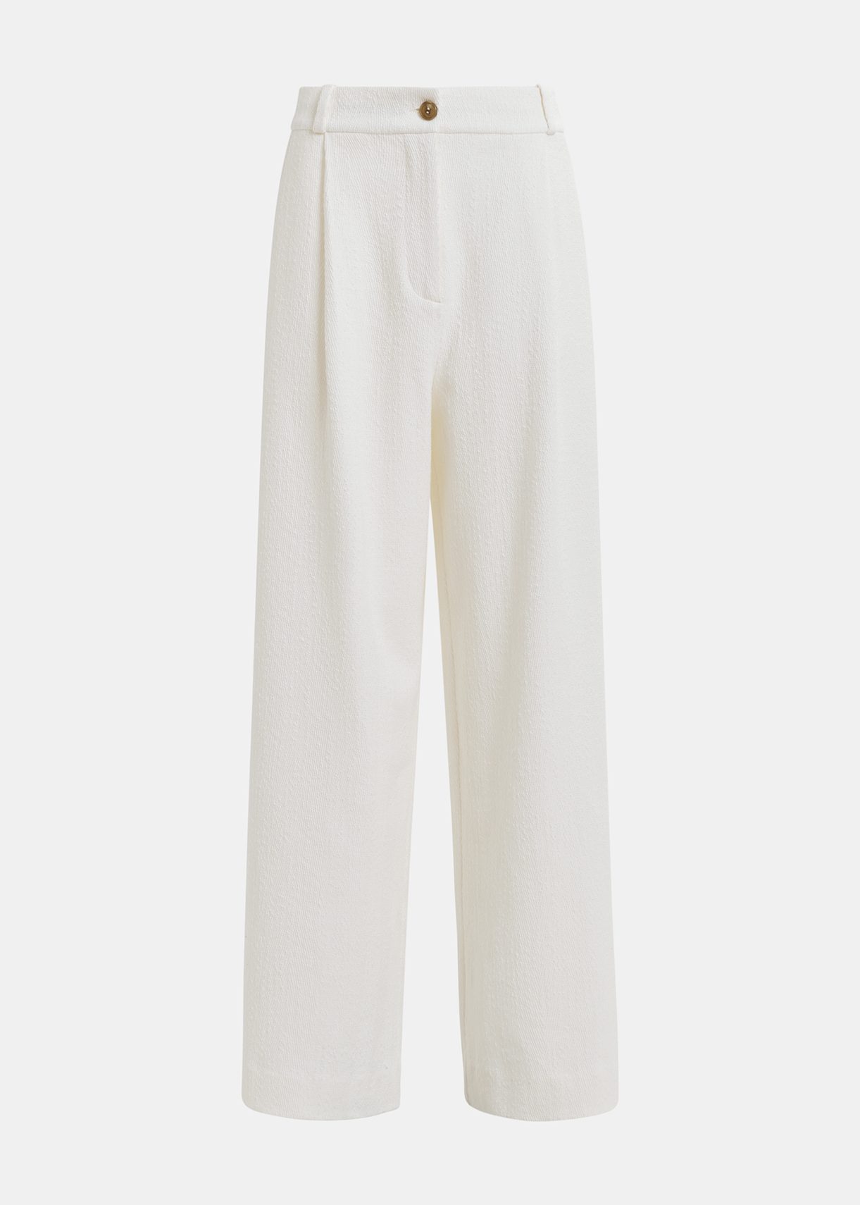 White organic cotton blend wide-leg pants | Essentiel
