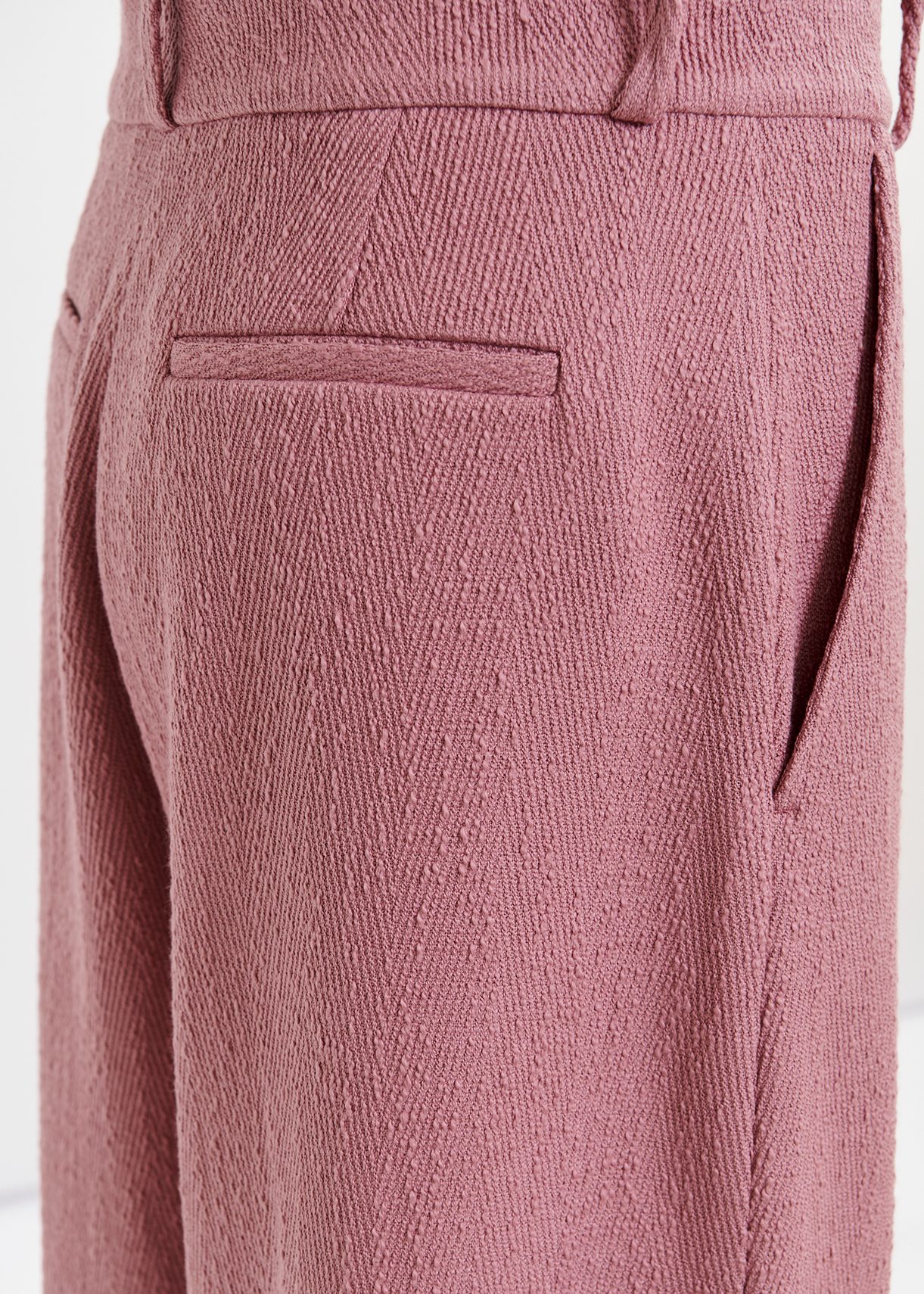 Dusty pink organic cotton blend wide-leg pants | Essentiel Antwerp
