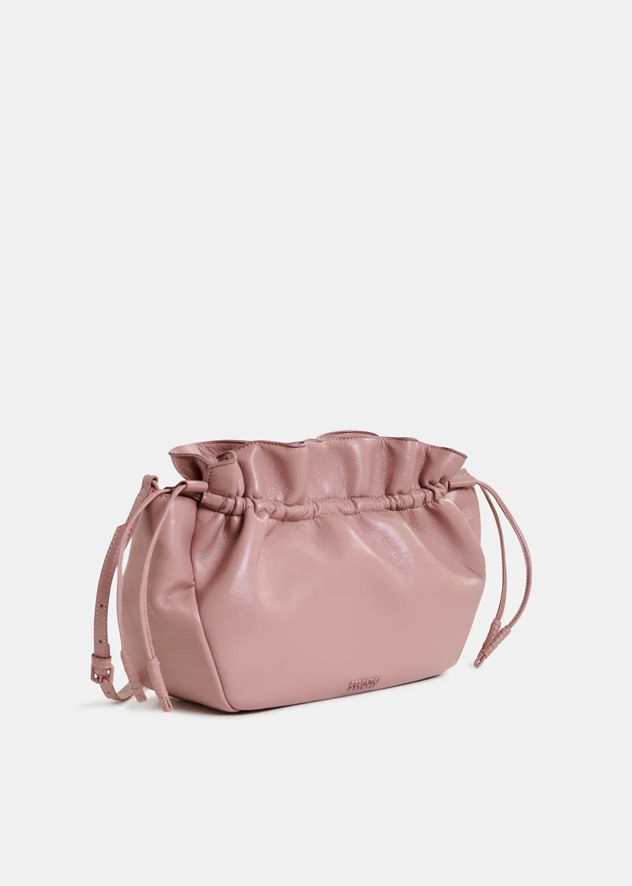 Dusty pink puffed shoulder bag