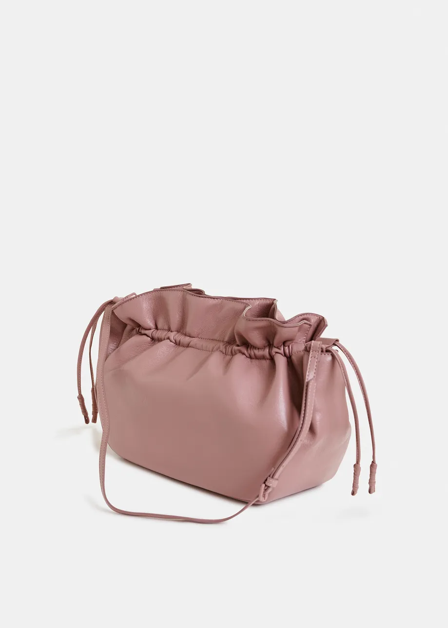 Dusty pink puffed shoulder bag