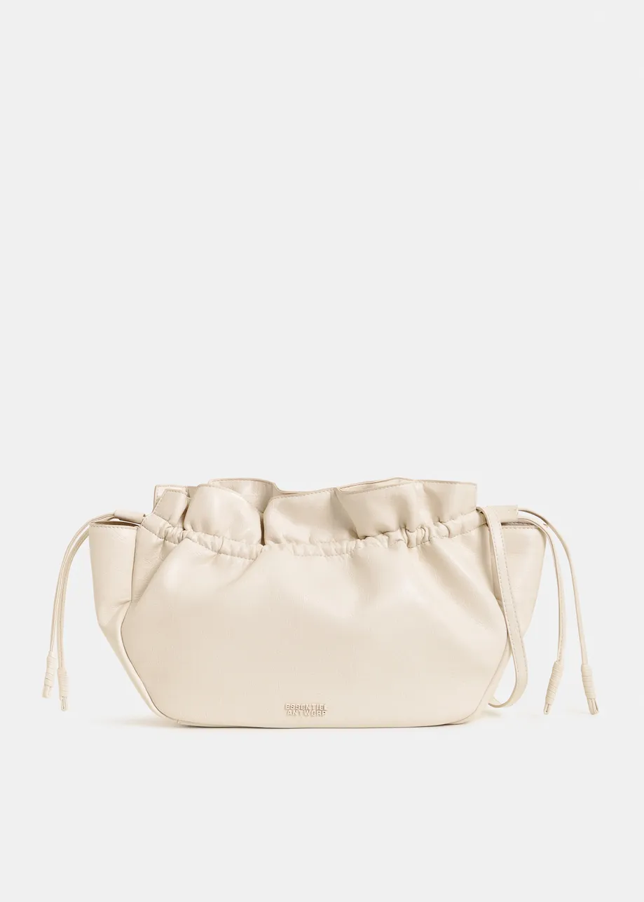 Gepolsterte Schultertasche in Creme