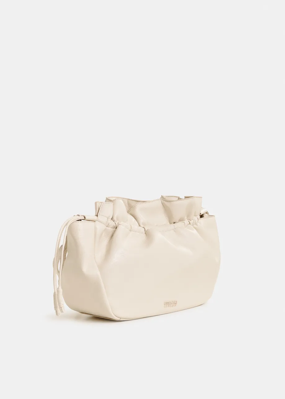 Gepolsterte Schultertasche in Creme