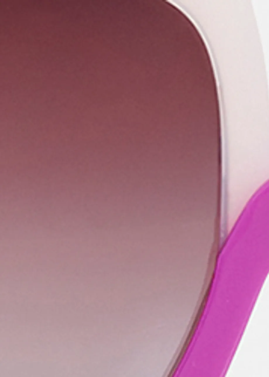 Creme and purple oversized two-tone sunglasses